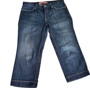 Gap Jeans Cropped Denim Cuff Dark Wash Relaxed Fit Women's Size‎ 6